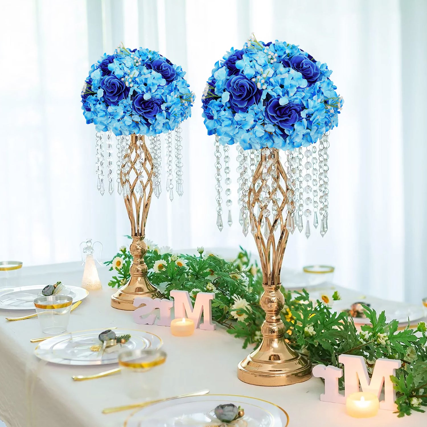 Uflower 35CM Artificial Flower Table Centerpiece Flower Ball Wedding Floral Arrangement